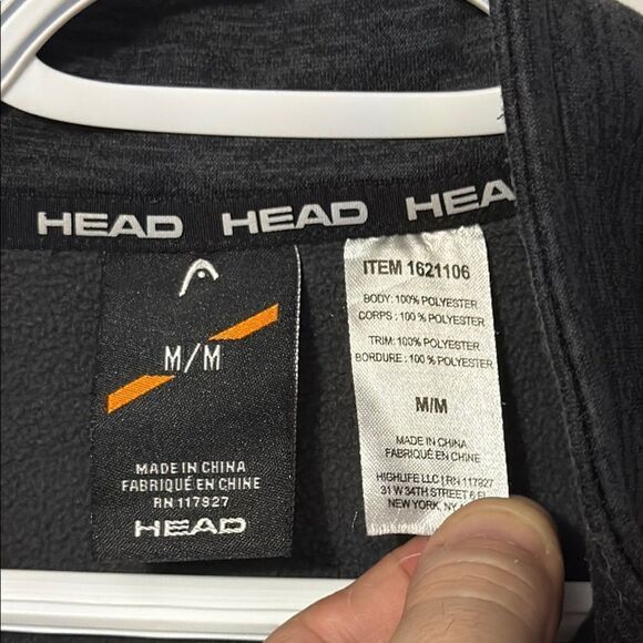HEAD Grey/Black Quarter-Zip Pullover sz Medium - Picture 3 of 4
